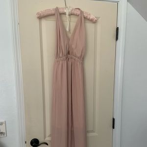 Mumu blush bridesmaid dress